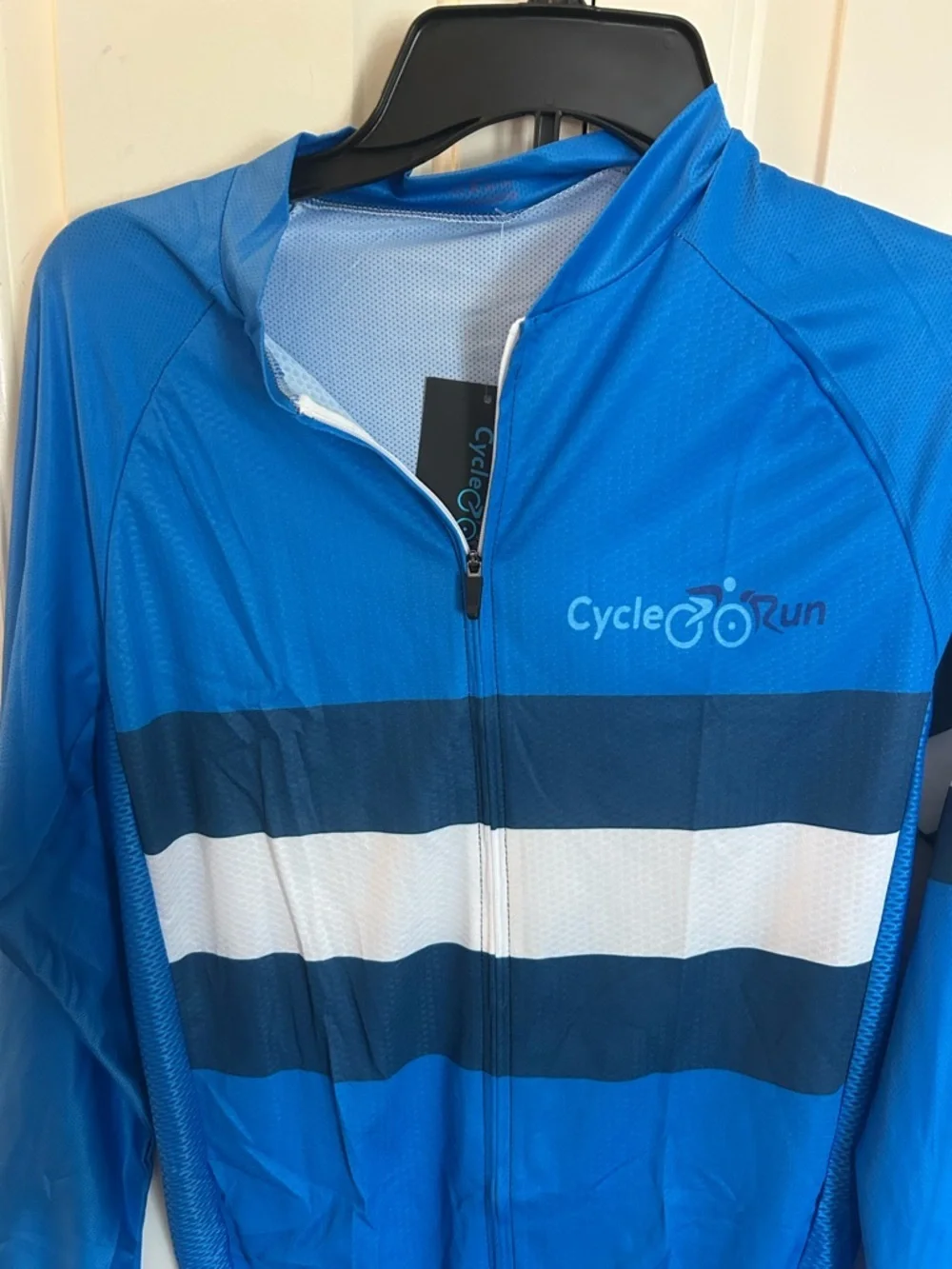 Cycle-Run Full Zip Long Sleeve Athletic Cycling Jersey Sz XXL-see Measurment New - Picture 2 of 7
